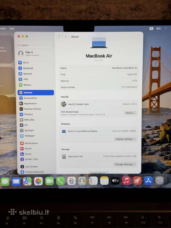 MacBook Air 13 M2 / 8gb RAM / 256gb SSD - nuotraukos Nr. 7