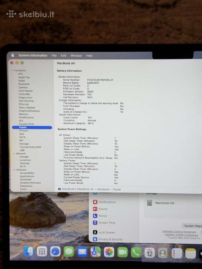 MacBook Air 13 M2 / 8gb RAM / 256gb SSD - nuotraukos Nr. 9