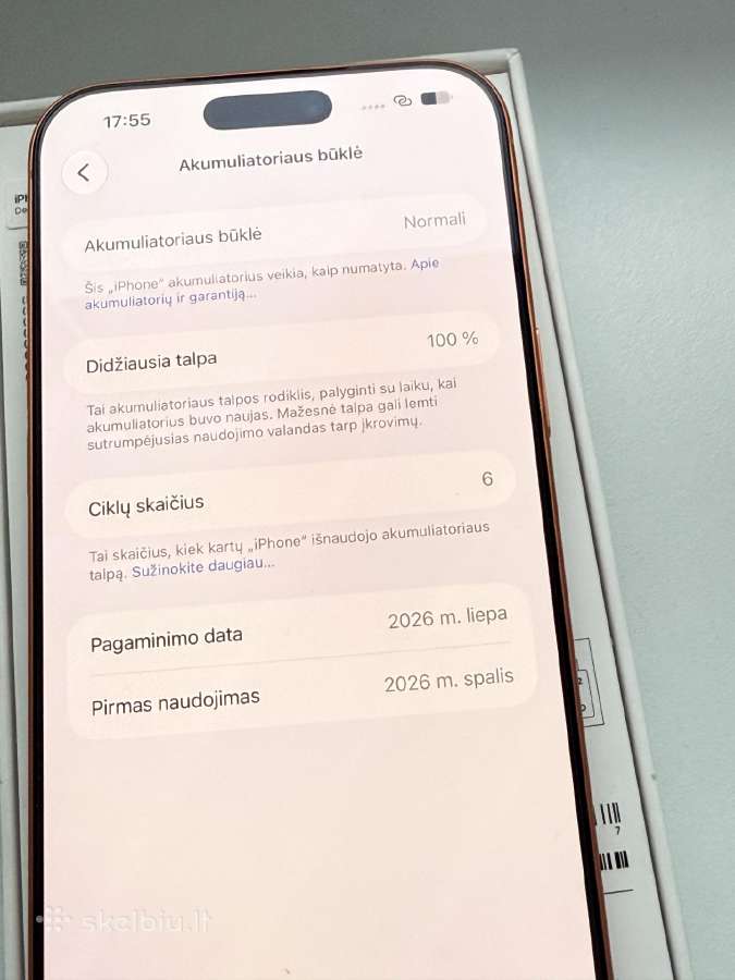 Parduodamas iPhone 17 pro max 256 GB - nuotraukos Nr. 6