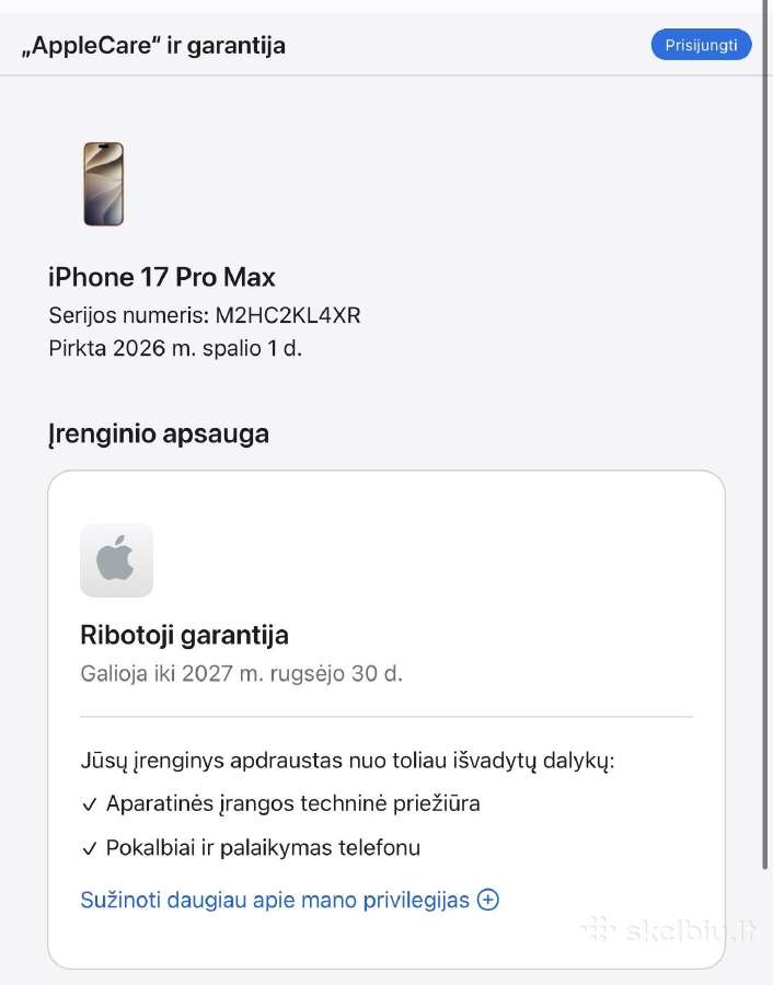Parduodamas iPhone 17 pro max 256 GB - nuotraukos Nr. 8