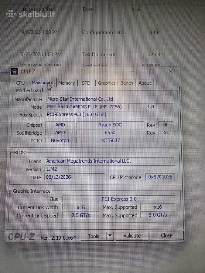 Parduodu Msi Mpg B550 Gaming Plus su Ryzen 3600 - nuotraukos Nr. 7