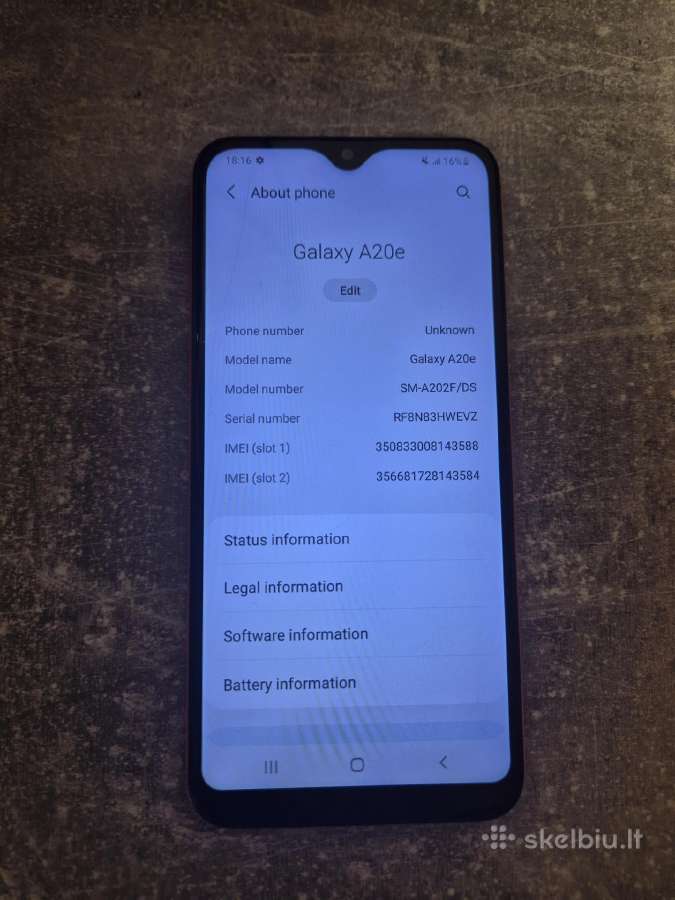 Parduodu Samsumg Galaxy A20e - nuotraukos Nr. 2