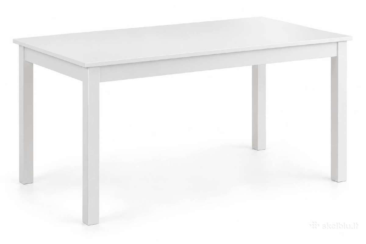 Baltas medinis valgomojo stalas -108x65 cm - nuotraukos Nr. 3