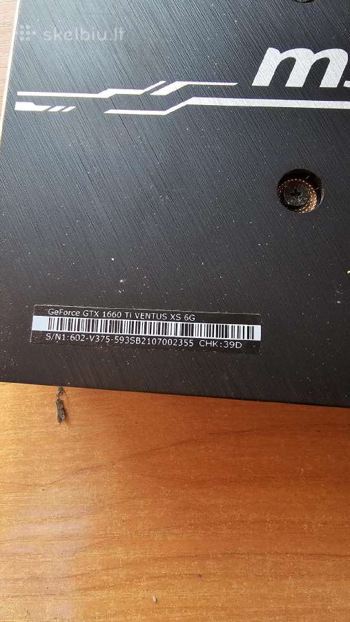 Vaizdo plokštė Msi 1660 Ti Ventus XS 6g - nuotraukos Nr. 4