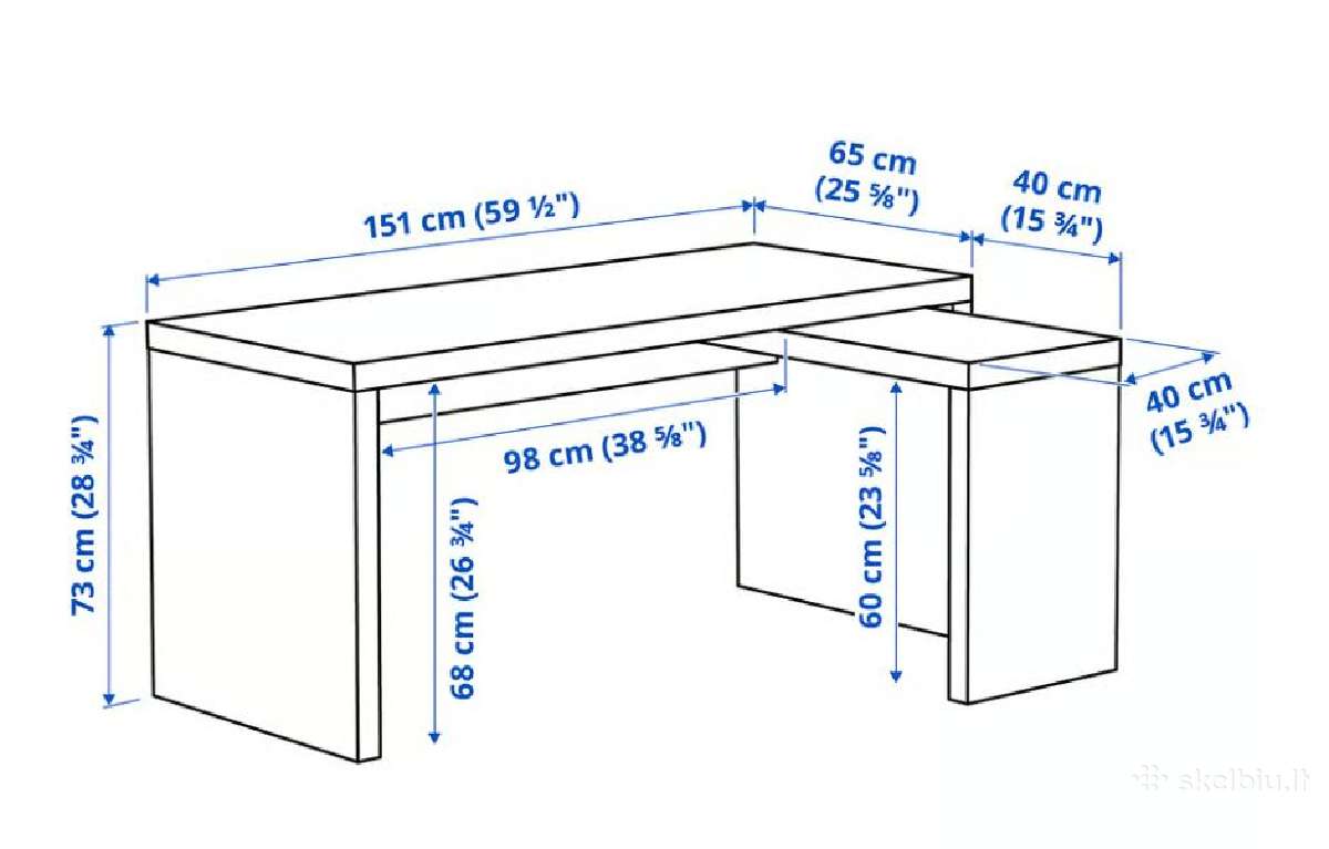 Ikea Malm rašomasis stalas - nuotraukos Nr. 12