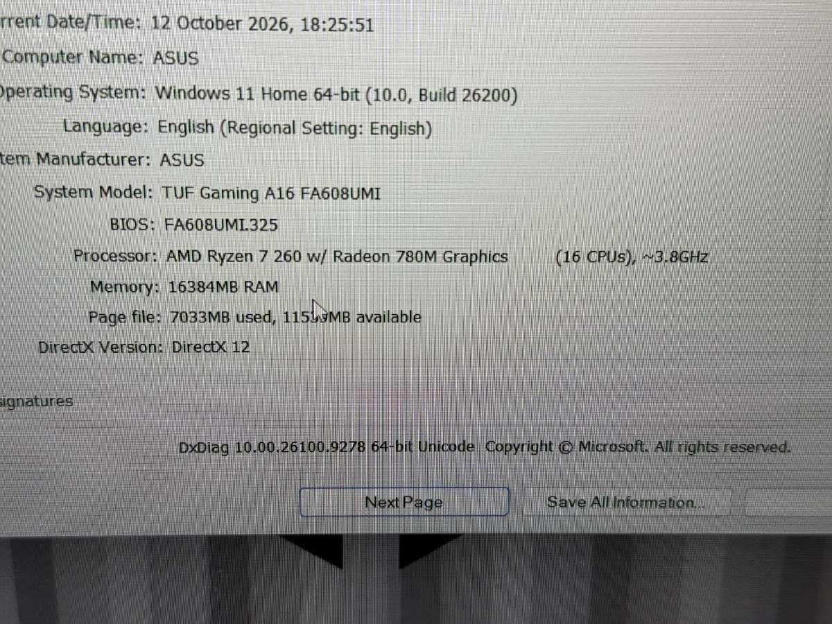 Asus Tuf A16 Gaming su Rtx5060 nešiojamas - nuotraukos Nr. 5