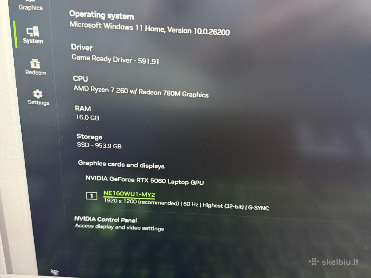 Asus Tuf A16 Gaming su Rtx5060 nešiojamas - nuotraukos Nr. 6