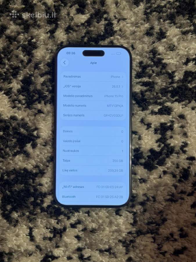 iPhone 15 Pro 256gb - nuotraukos Nr. 5