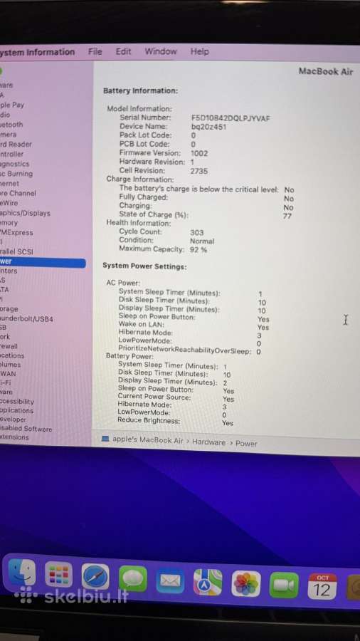 MacBook Air 2020m. M1/8gb/256gb SSD - nuotraukos Nr. 4