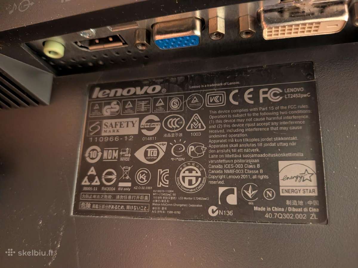 Lenovo monitorius "24" naudotas - nuotraukos Nr. 4