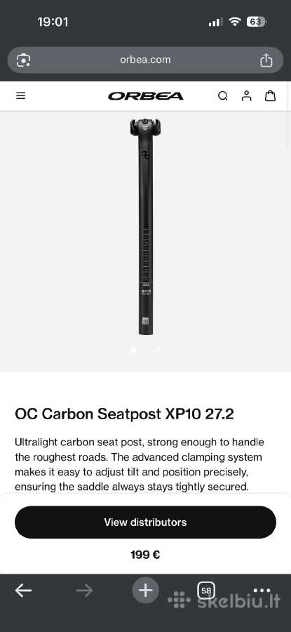 Oc Carbon Seatpost Xp10 27.2 - nuotraukos Nr. 6