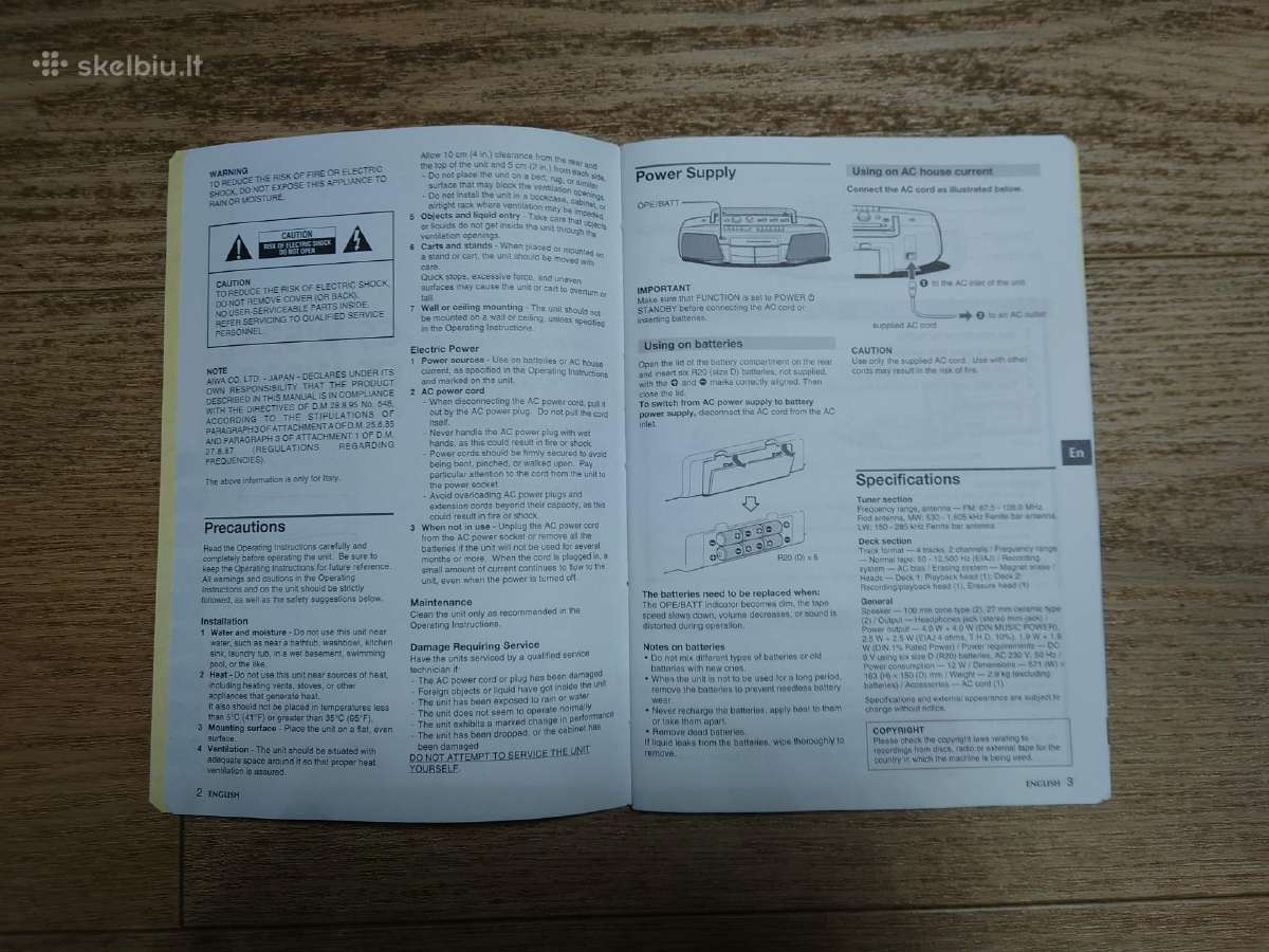 Magnetola Aiwa CS-w531 - nuotraukos Nr. 8