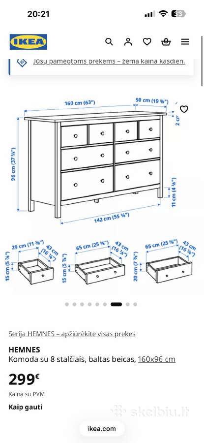 Ikea Hemnes komoda - nuotraukos Nr. 5
