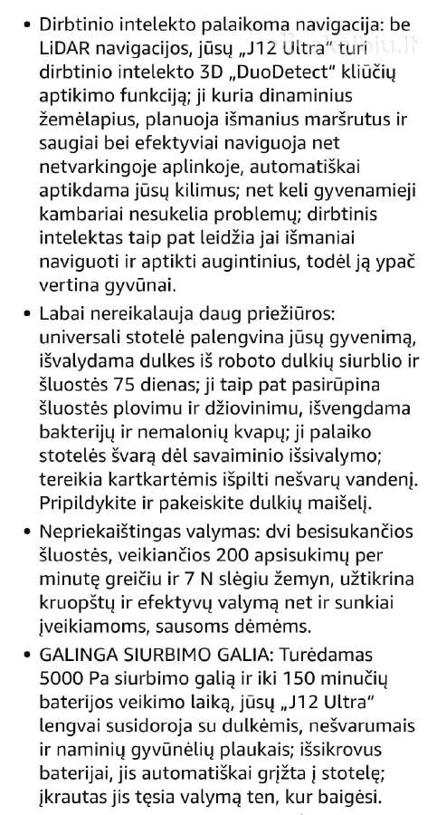 Dulkių siurblys robotas Eureka J12 ultra - nuotraukos Nr. 4