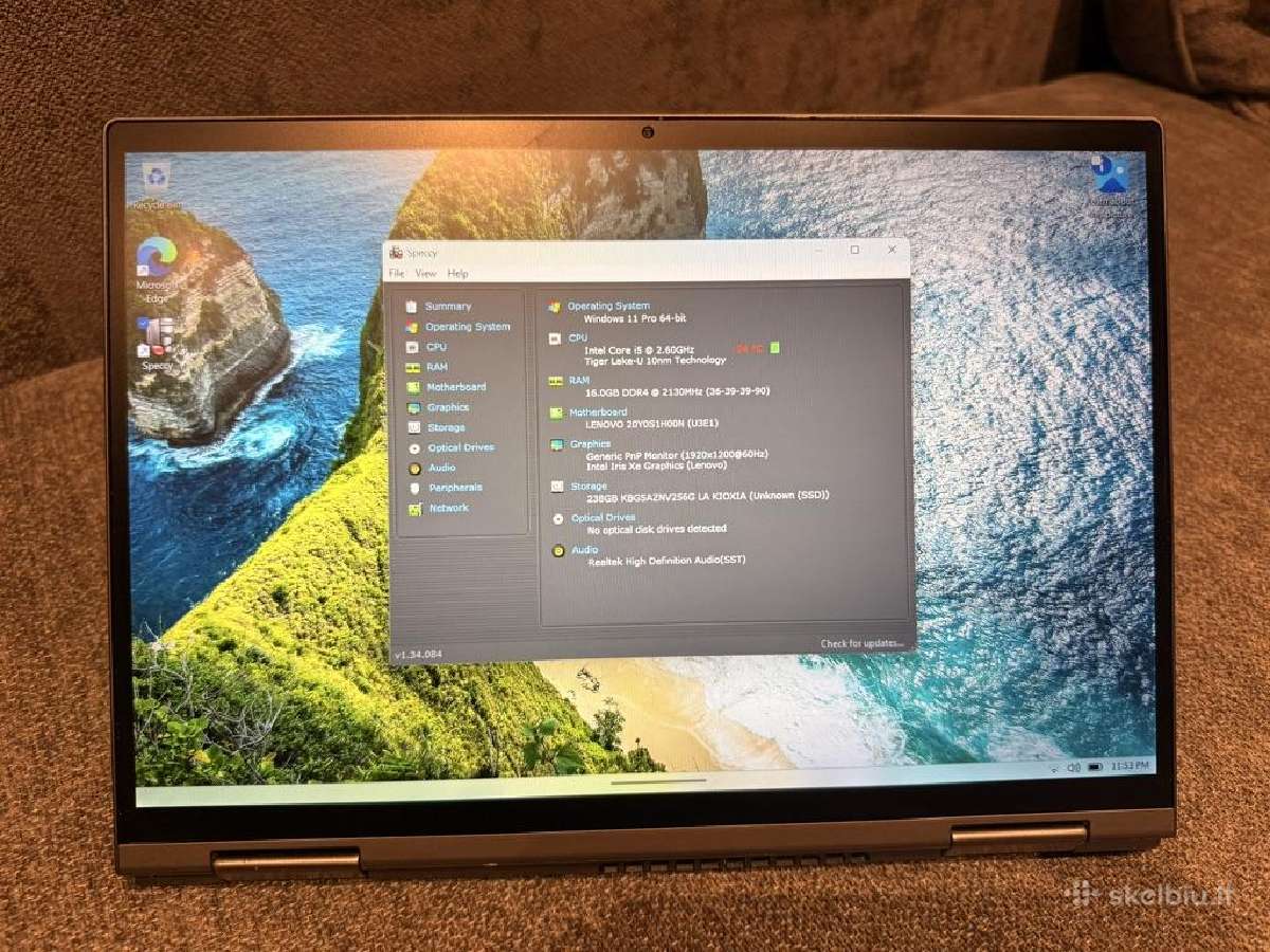 Thinkpad X1 Yoga Gen 6, i5, 16gb RAM, 238gb - nuotraukos Nr. 7