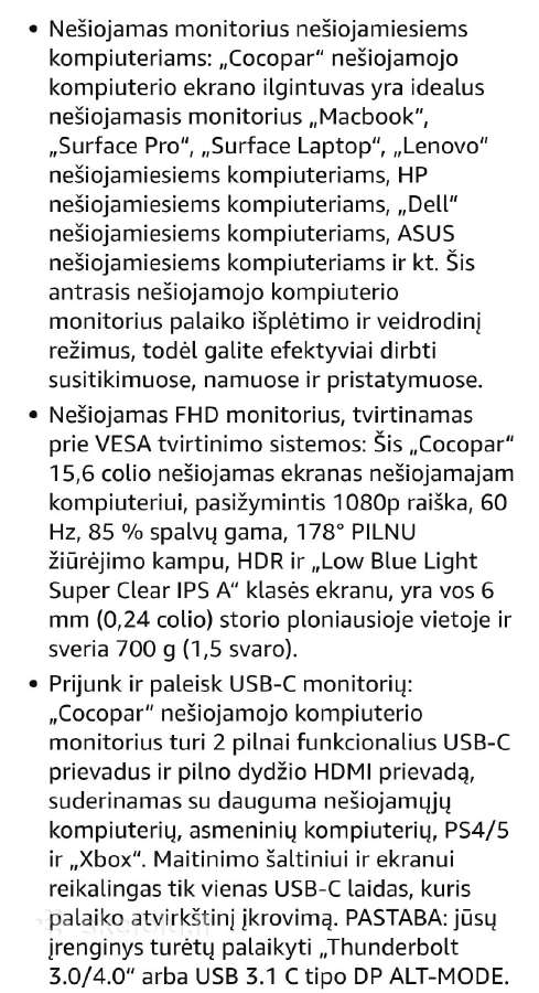 Cocopar nešiojamas monitorius - nuotraukos Nr. 5