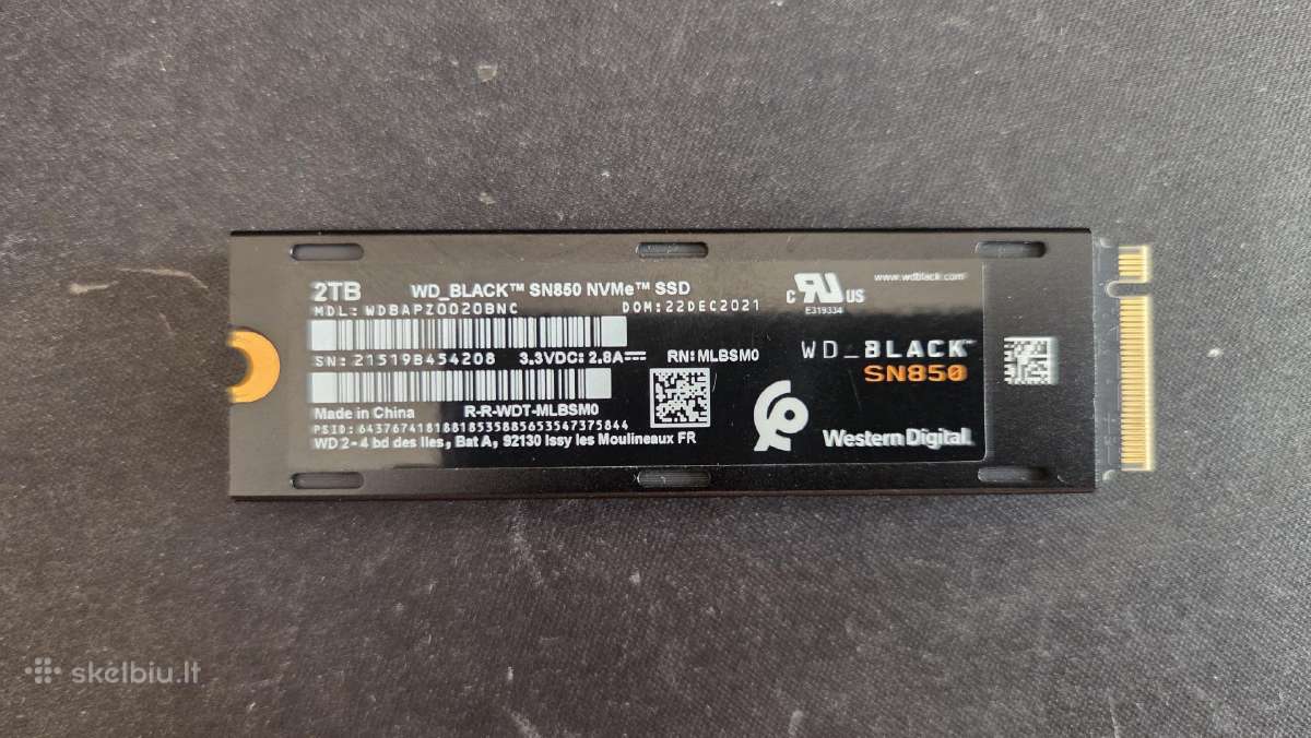 Wd Black Sn850 2tb - nuotraukos Nr. 3