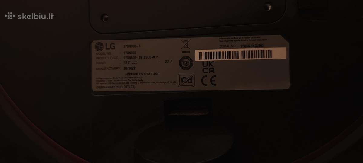 LG Ultragear 27gn800-b – 27" Qhd 144 Hz Ips - nuotraukos Nr. 2