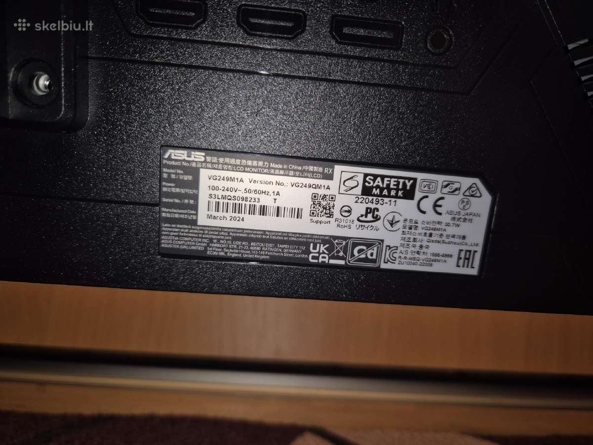 Asus Tuf Vg249qm1a - nuotraukos Nr. 3