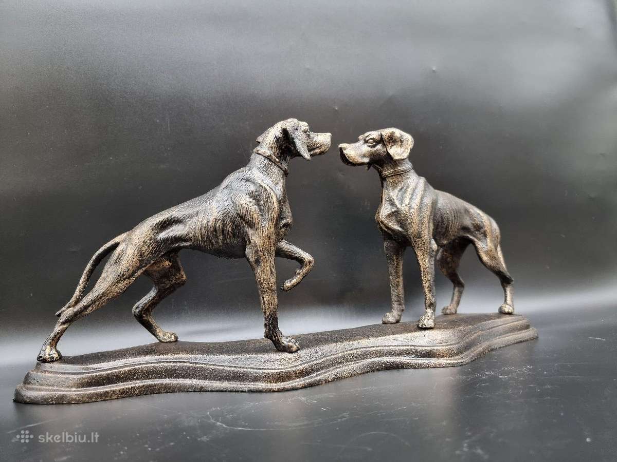 Didelė, sunki 49 cm pločio metalinė 2-jų šunų - nuotraukos Nr. 3