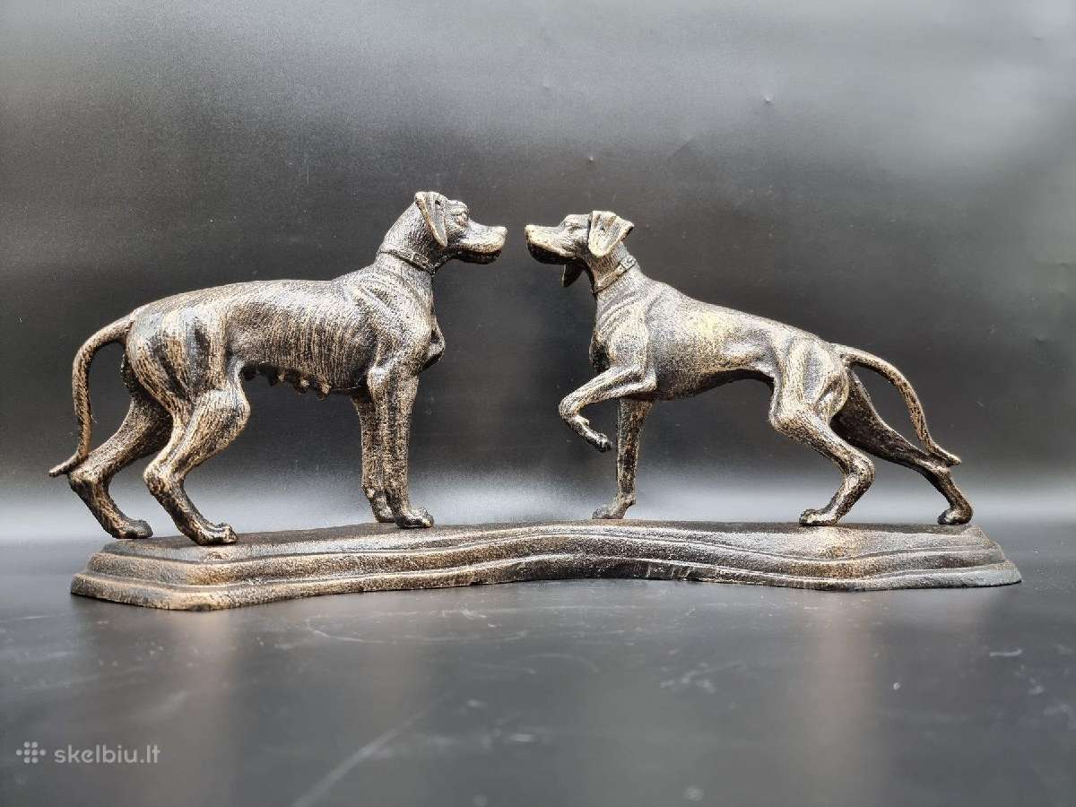 Didelė, sunki 49 cm pločio metalinė 2-jų šunų - nuotraukos Nr. 4