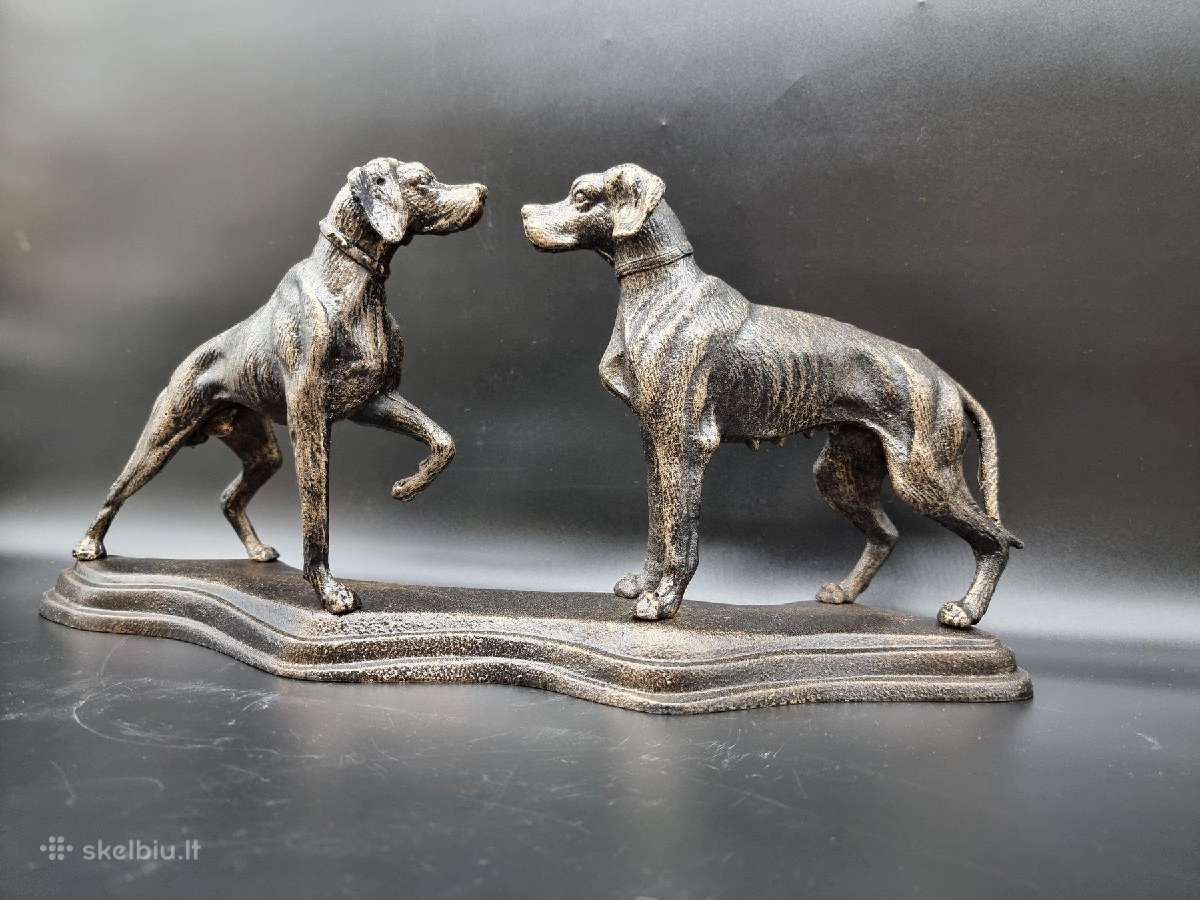Didelė, sunki 49 cm pločio metalinė 2-jų šunų - nuotraukos Nr. 5