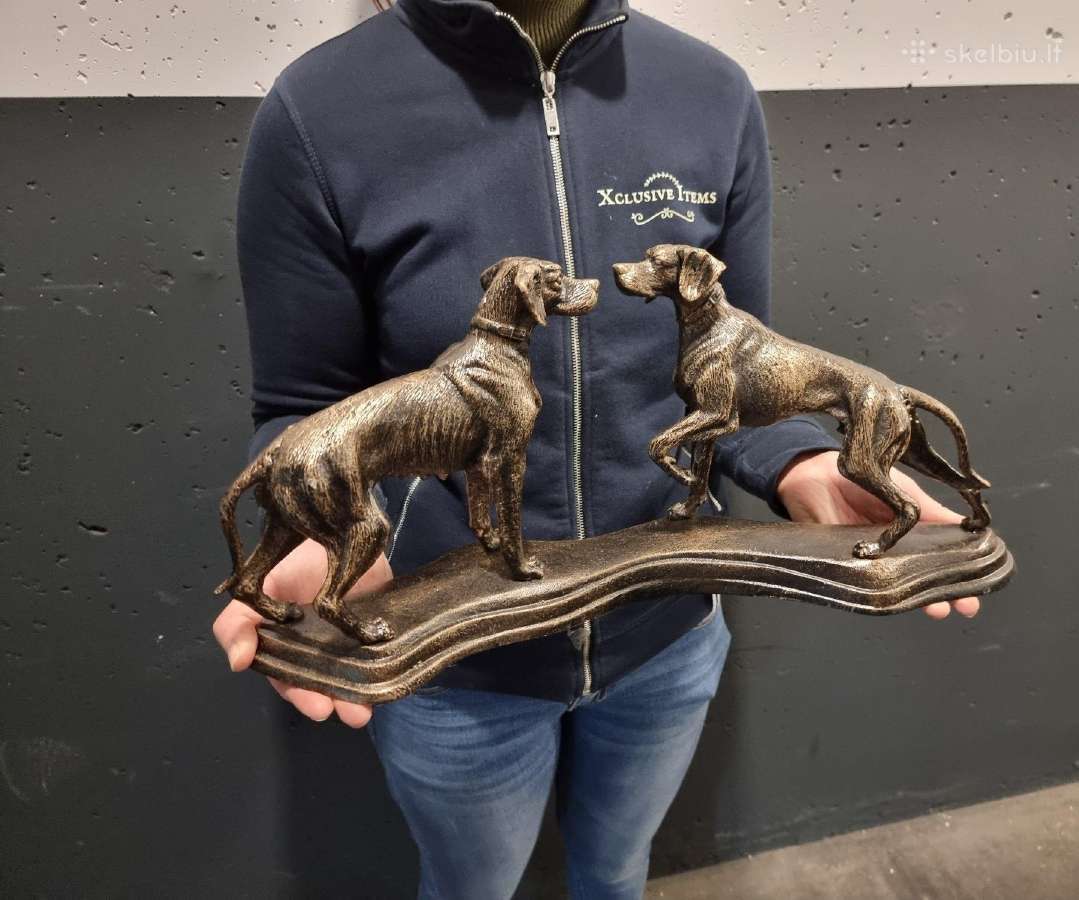 Didelė, sunki 49 cm pločio metalinė 2-jų šunų - nuotraukos Nr. 2