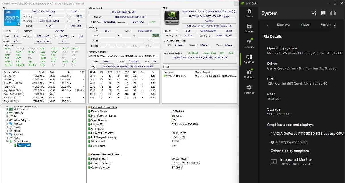 Lenovo Loq 15, i5 12gen, Ddr5, Rtx 3050 6gb - nuotraukos Nr. 7