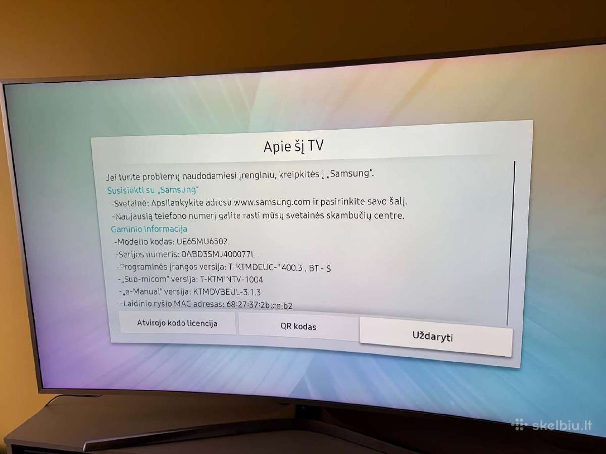 Samsung Ue65mu6502 Uhd 4k - nuotraukos Nr. 3