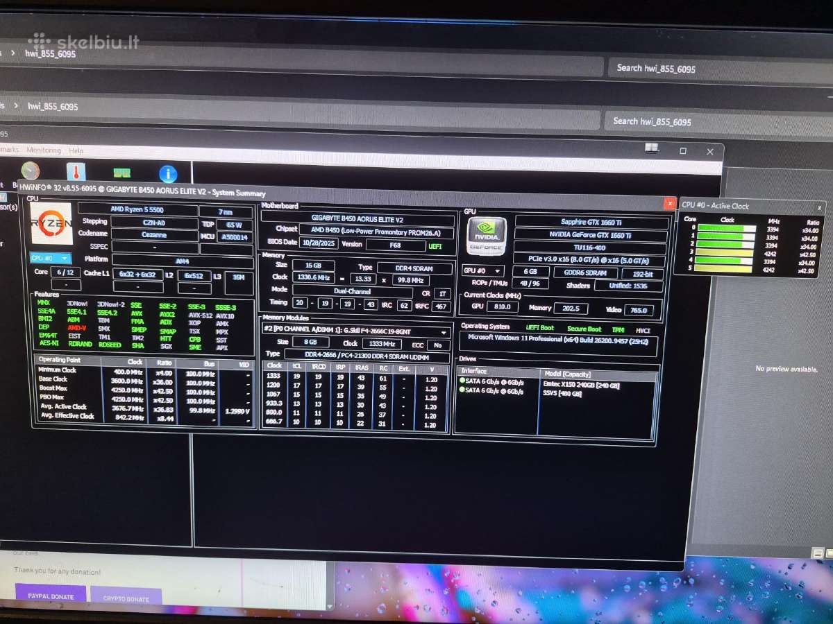 Ryzen 5 5500 / Gtx 1660 Ti 6gb / 16gb RAM / 720gb - nuotraukos Nr. 7