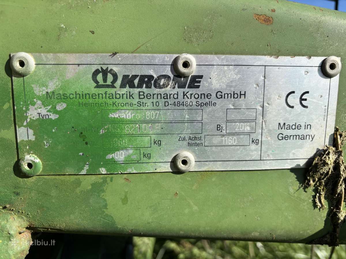 Grėblys Krone Swadro 807 - nuotraukos Nr. 5