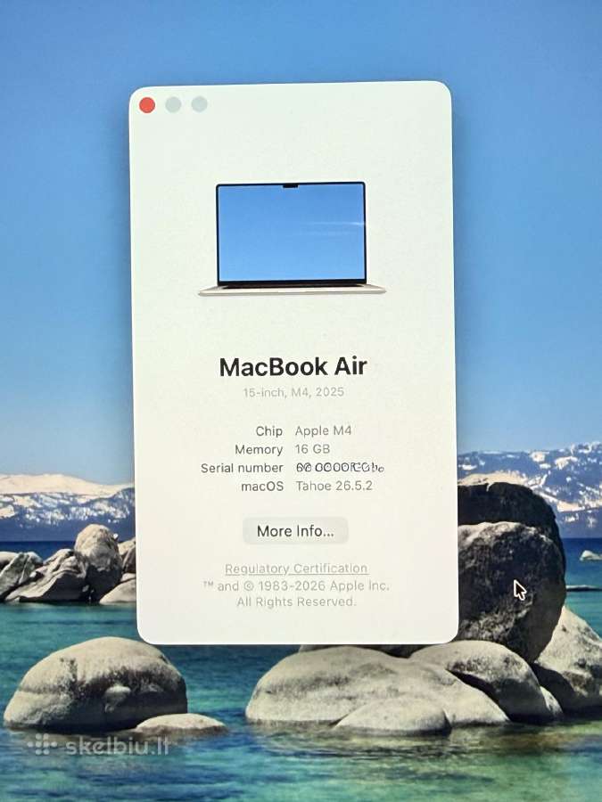 2025 MacBook Air M4 15" 512/16gb - nuotraukos Nr. 10