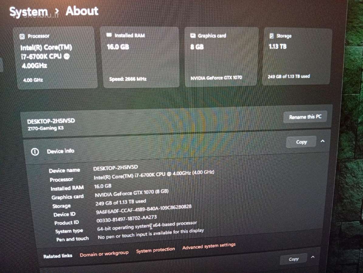 I7 6700k gtx1070 8gb 16gb RAM - nuotraukos Nr. 4