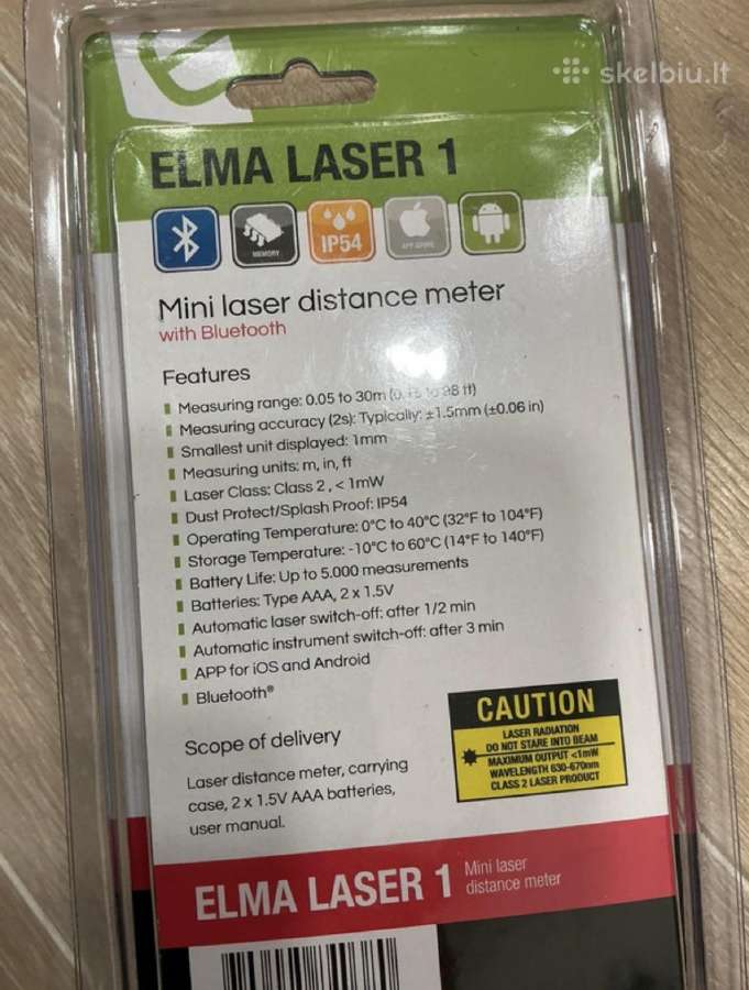 Elma Laser 1 atstumo matuoklis su bluetooth - nuotraukos Nr. 5