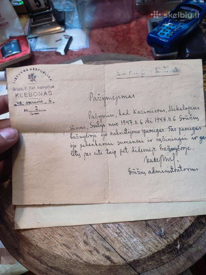 Tarpukario dokumentai bažnytiniai - nuotraukos Nr. 2