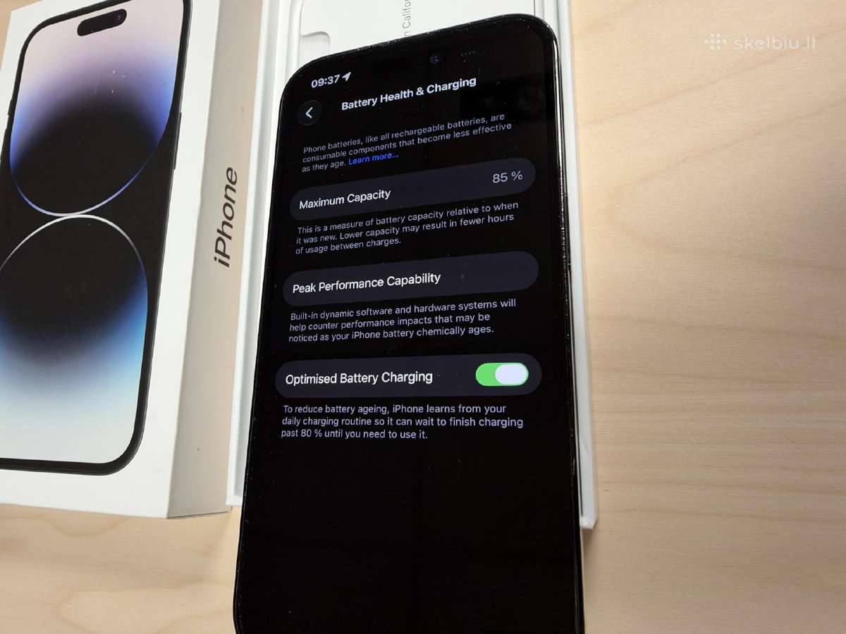 iPhone 14 Pro 256gb juodas - nuotraukos Nr. 5