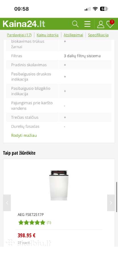 Aeg Fsb53927z įmontuojamą indaplovė - nuotraukos Nr. 12