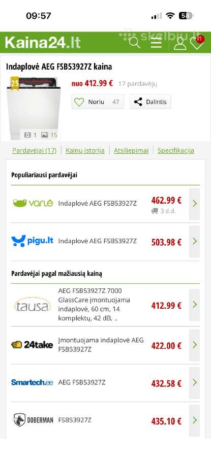 Aeg Fsb53927z įmontuojamą indaplovė - nuotraukos Nr. 13