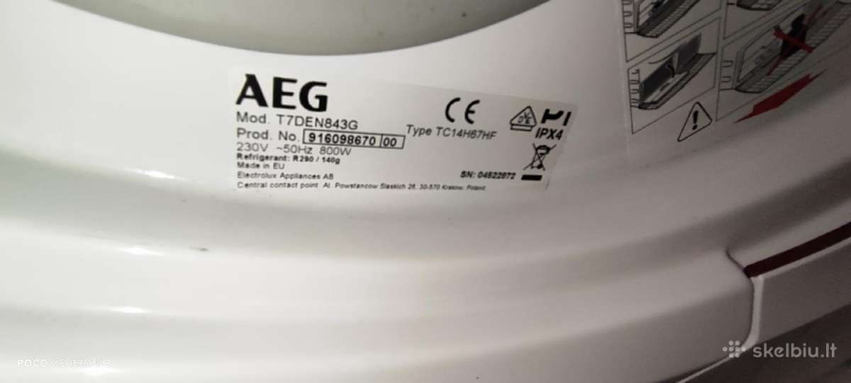 Aeg T7den843g 8kg Su Silumos Siurbliu - nuotraukos Nr. 10