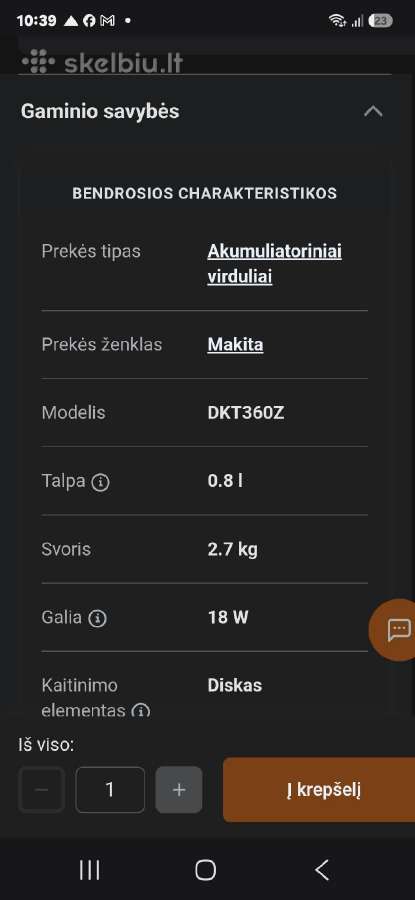 Makita Dkt 360z - nuotraukos Nr. 6