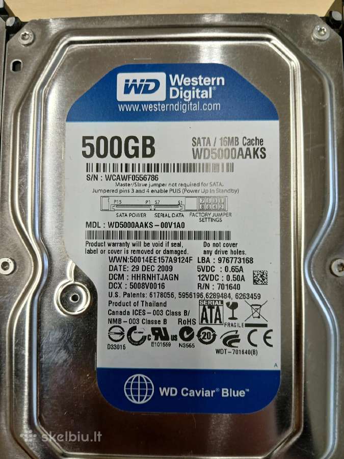Wd Caviar Blue 500 GB HDD (Wd5000aaks) - nuotraukos Nr. 2