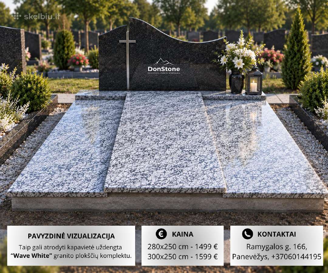Parduodamas granito plokščių komplektas kapavietei - nuotraukos Nr. 2