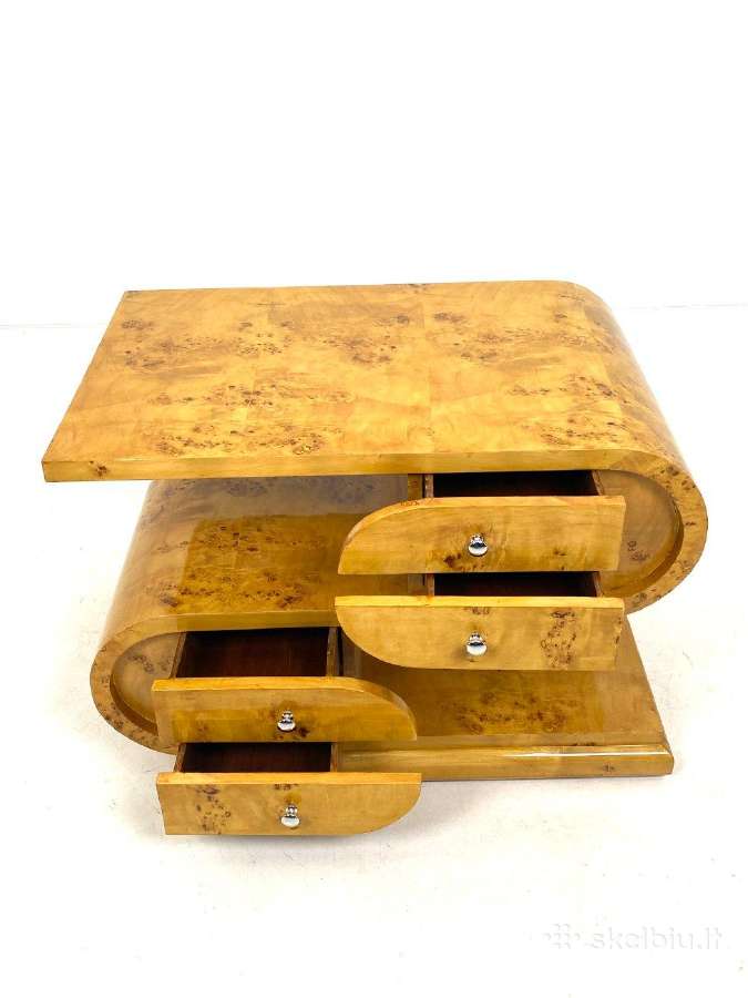 Art deco dvipusis staliukas su stalčiais - nuotraukos Nr. 6