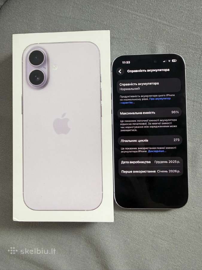 iPhone 17 256gb Lavender - Idealios būklės - nuotraukos Nr. 2