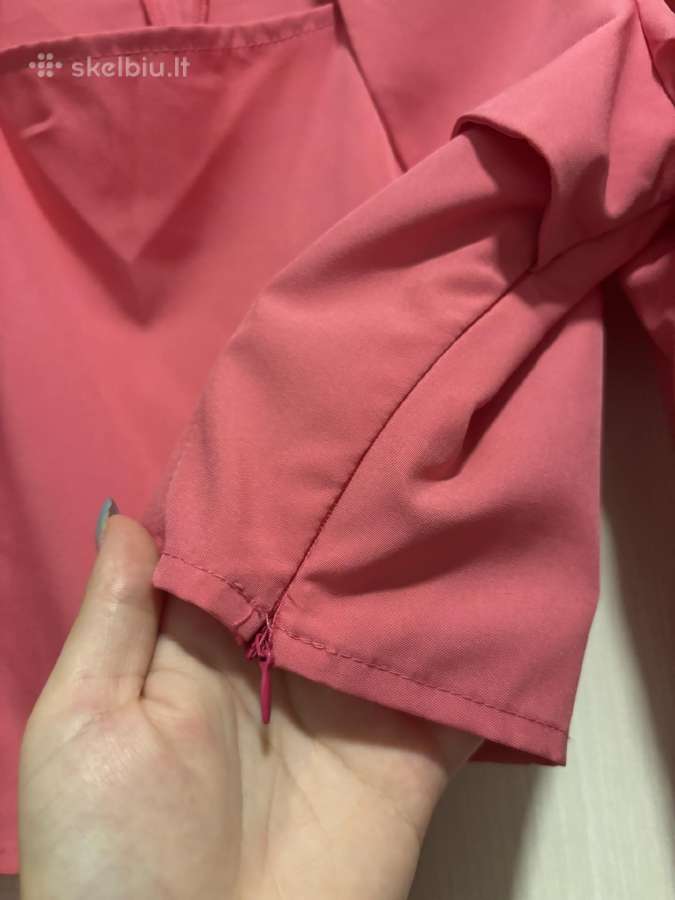 Rožinė crop top palaidinė su iškirpte - nuotraukos Nr. 2