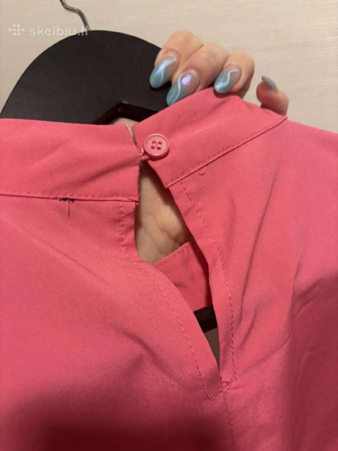 Rožinė crop top palaidinė su iškirpte - nuotraukos Nr. 5