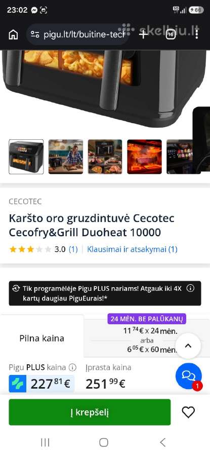 Gruzdintuvė Cecotec Cecofry&grill Duoheat 10000 - nuotraukos Nr. 5