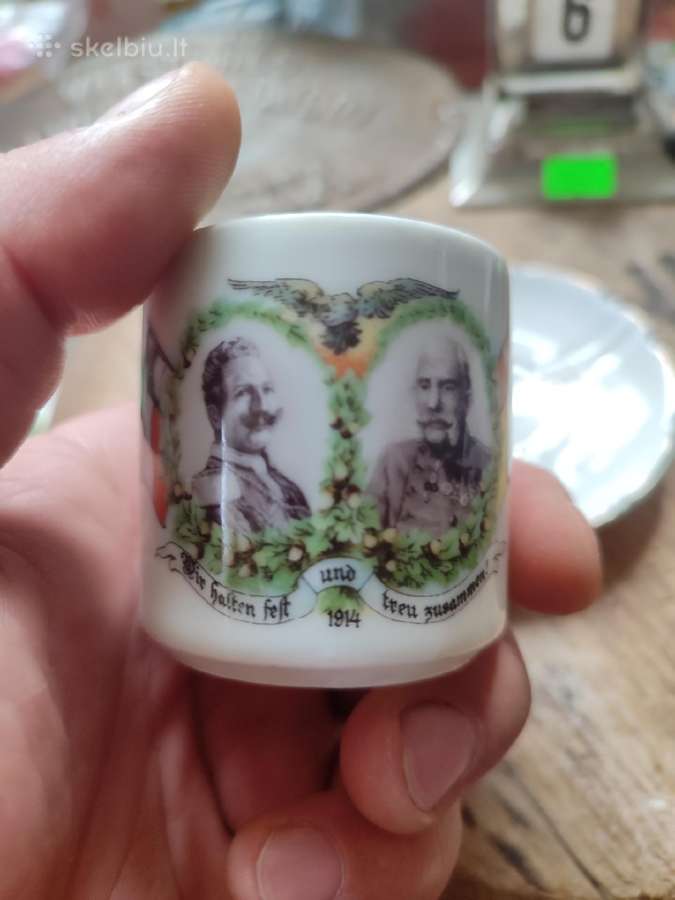 Ww1 agitacinis puodelis su lėkštute - nuotraukos Nr. 3