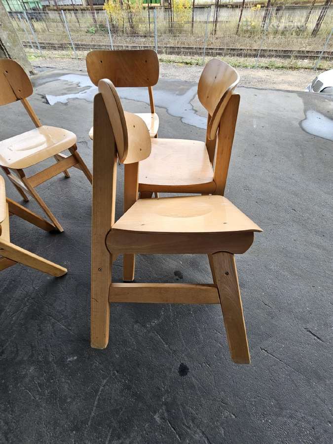 Vintažinės „Casala stiliaus mokyklinės kėdės 5vnt - nuotraukos Nr. 3