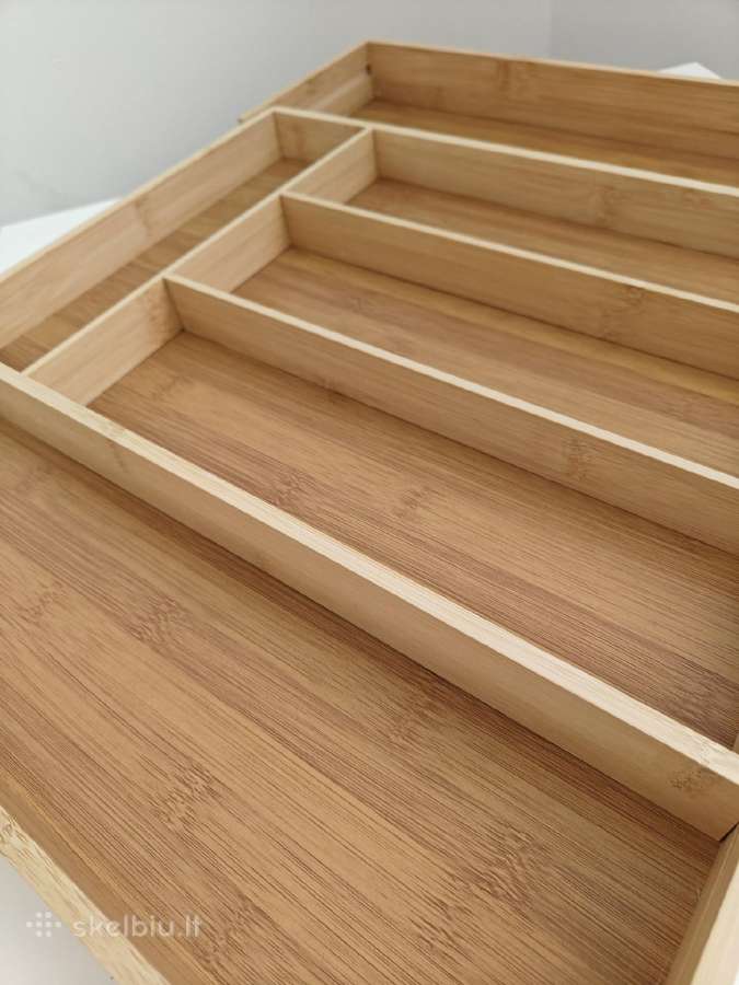 Bambukinis reguliuojamas įrankių dėklas / stalčiau - nuotraukos Nr. 3